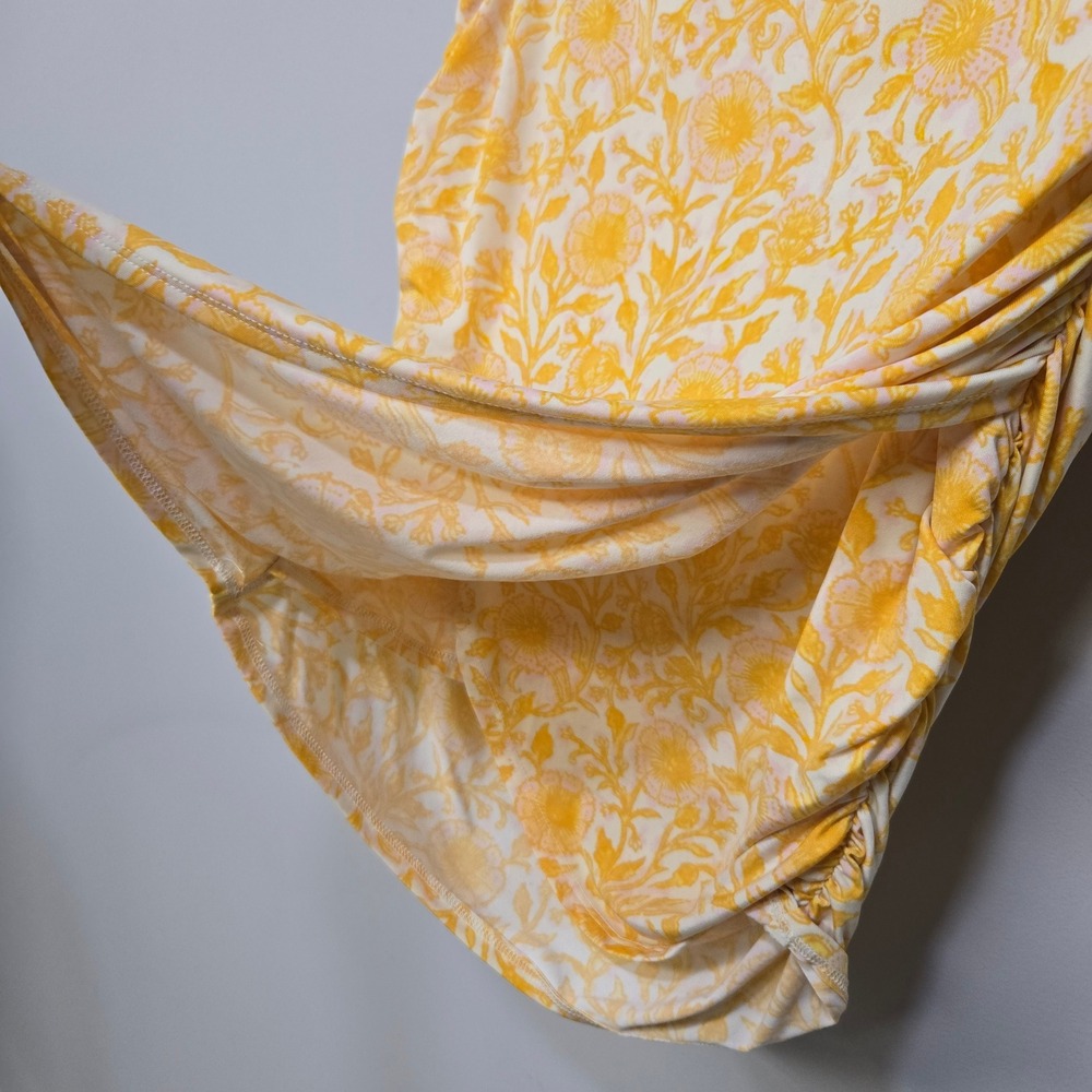 Free People Mini Skirt Medium She's Something‎ Else Yellow Floral Print Bodycon - Picture 4 of 9